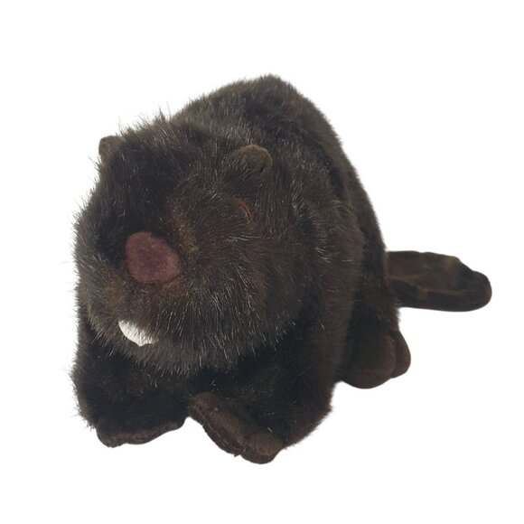 VTG Realistic Fiesta Beaver Plush 15.5" Soft Faux Fur Brown Velvet Tail Woodland - Picture 3 of 8